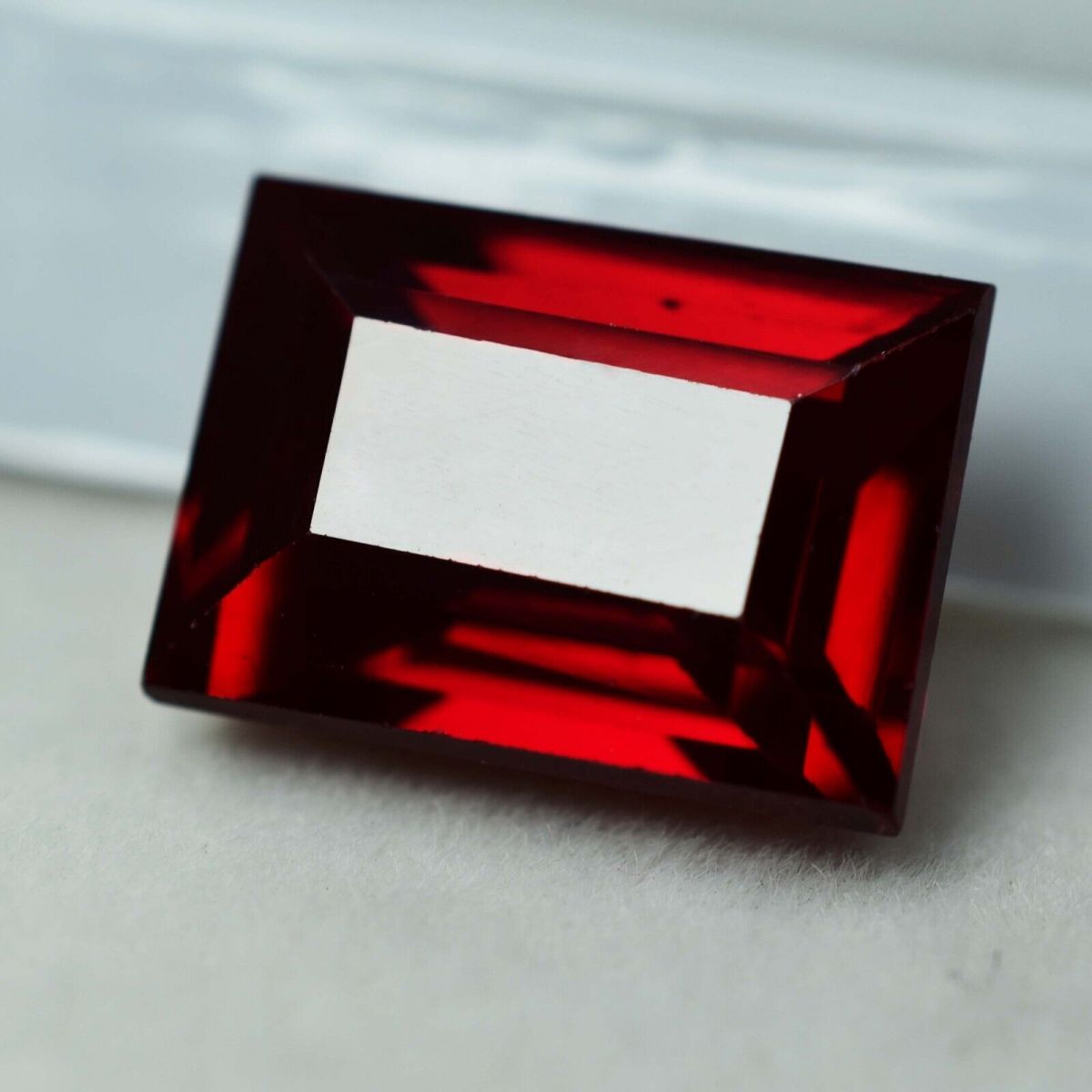 7.00 Ct Natural Rare Bloody Red Color Ruby Emerald Cut CERTIFIED Loose Gemstone.
