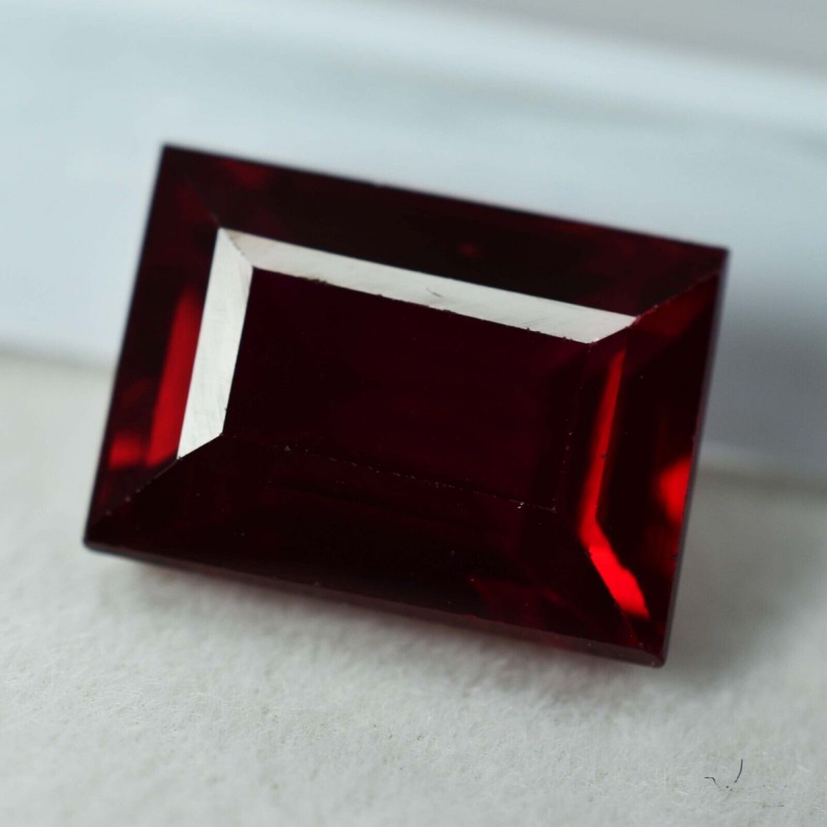 7.00 Ct Natural Rare Bloody Red Color Ruby Emerald Cut CERTIFIED Loose Gemstone.
