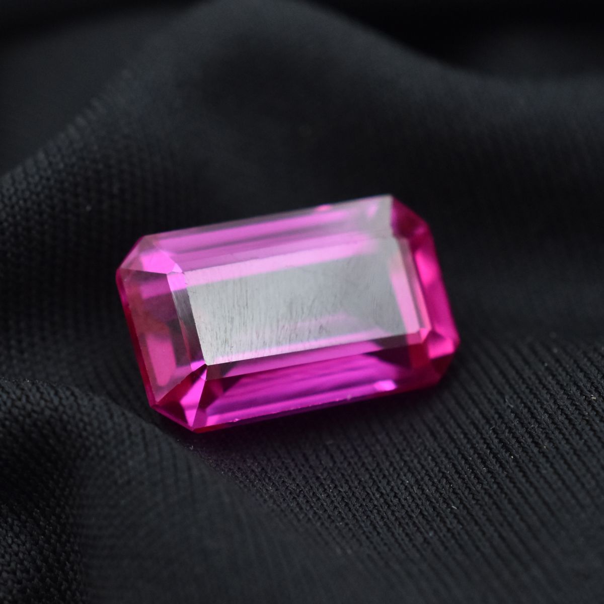 CERTIFIED Ruby Pink Loose Gemstone Natural 9.95 Ct Emerald Shape Ring Size