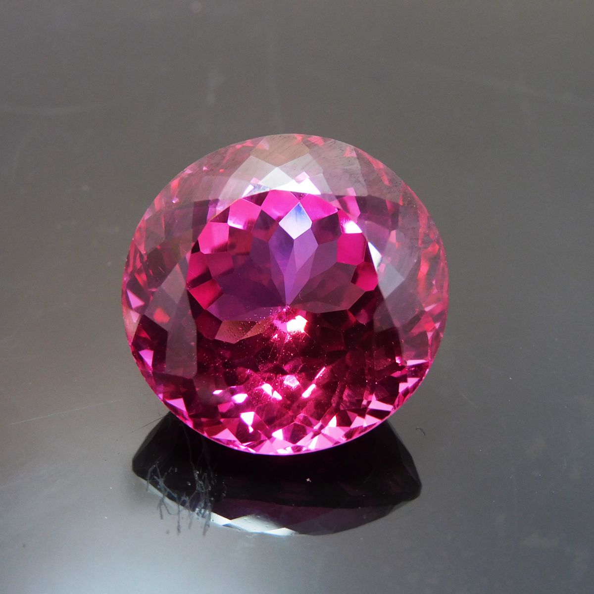 Brilliant CERTIFIED Natural 25.35 Carat Pink Ruby Round Cut Loose Gemstone