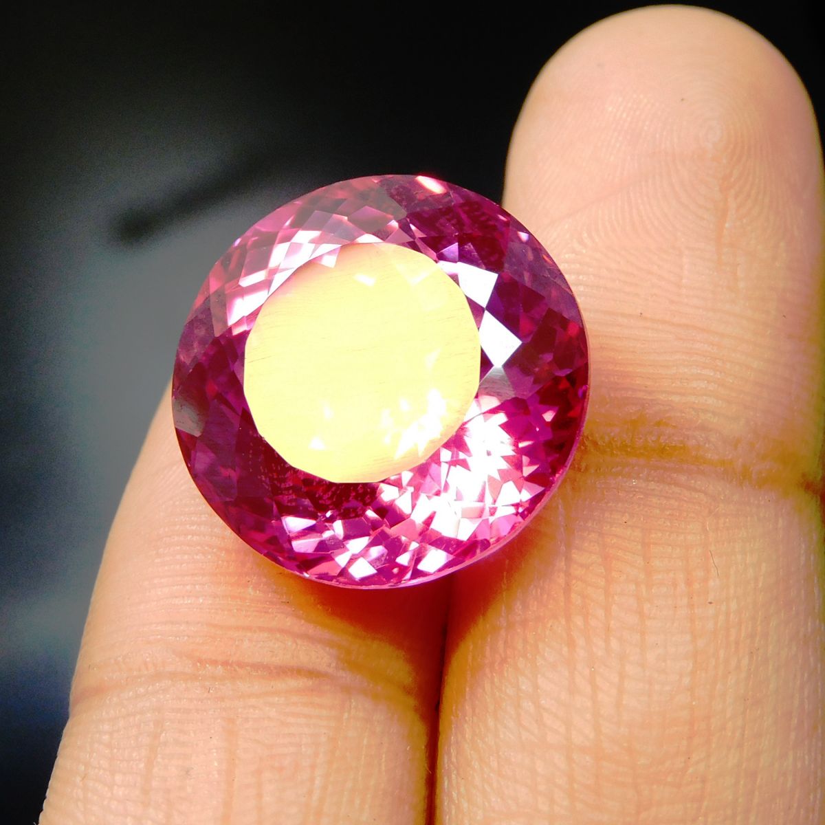 Brilliant CERTIFIED Natural 25.35 Carat Pink Ruby Round Cut Loose Gemstone