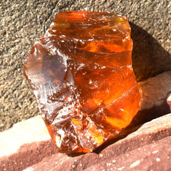 Natural AMBER 380.30 Ct UNCUT Raw ROUGH CERTIFIED Orange Loose Gemstones