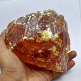 CERTIFIED 500.36 Ct Natural Raw Amber Orange Uncut Rough Loose Gemstone