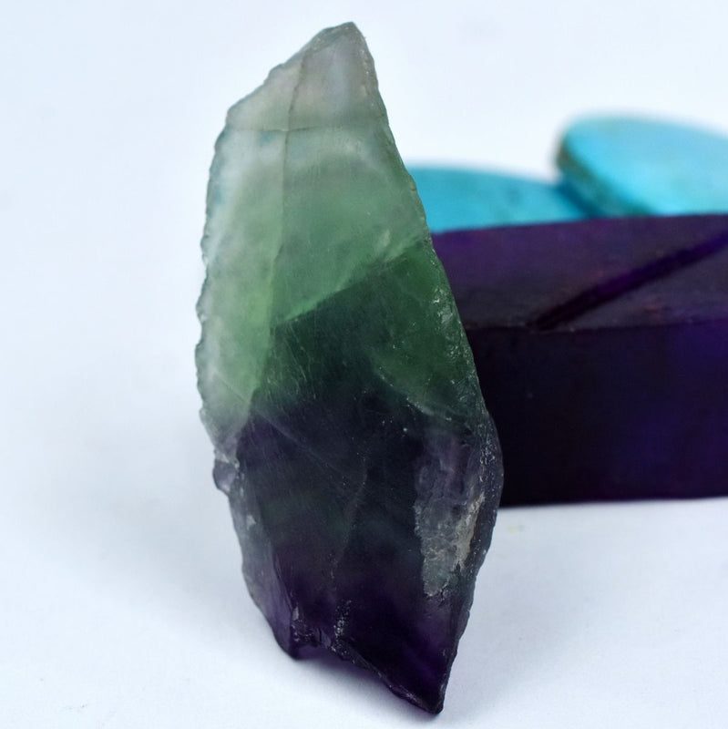 Raw Uncut Multi Color 74 Carat Natural Fluorite for collectors