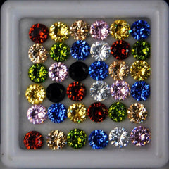 Mix Color Natural Loose Gemstone 5 MM Round Cut 14 Piece CERTIFIED Sapphire Lot