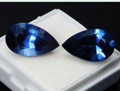 18 Ct Pear Cut Natural Blue Sapphire CERTIFIED Loose Gemstone Pair Earring Size