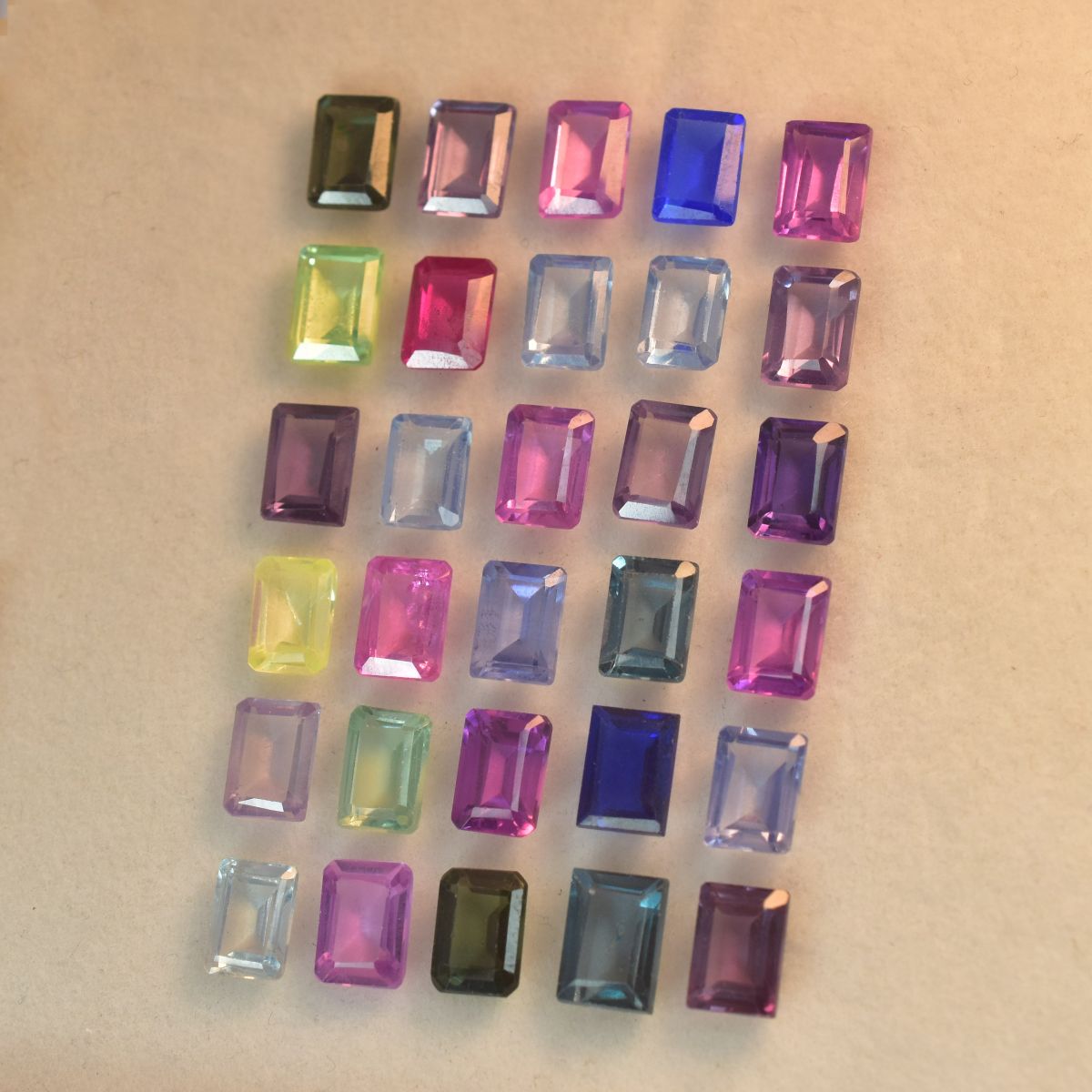 Emerald Cut Natural Untreated Sapphire 7x5 mm 10 Pcs CERTIFIED Gemstone Lot