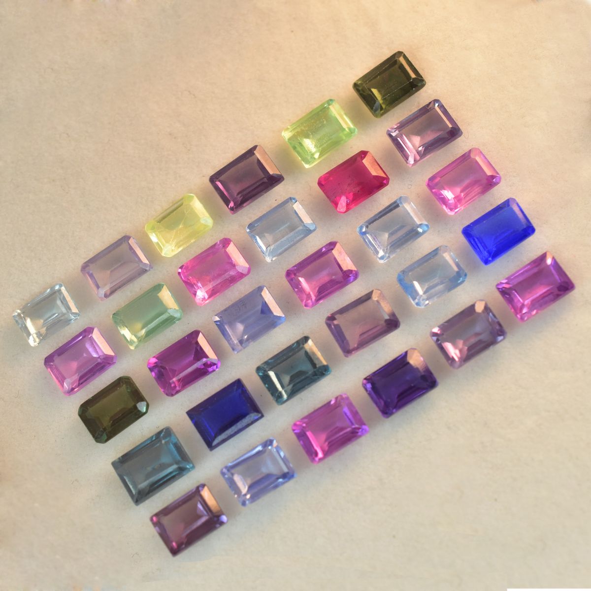 Emerald Cut Natural Untreated Sapphire 7x5 mm 10 Pcs CERTIFIED Gemstone Lot