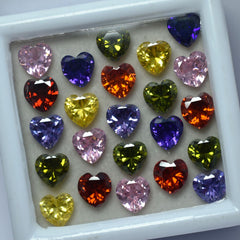 15 Pcs Heart Cut 6x6 MM Lot CERTIFIED Natural Sapphire Mix Color Gemstone