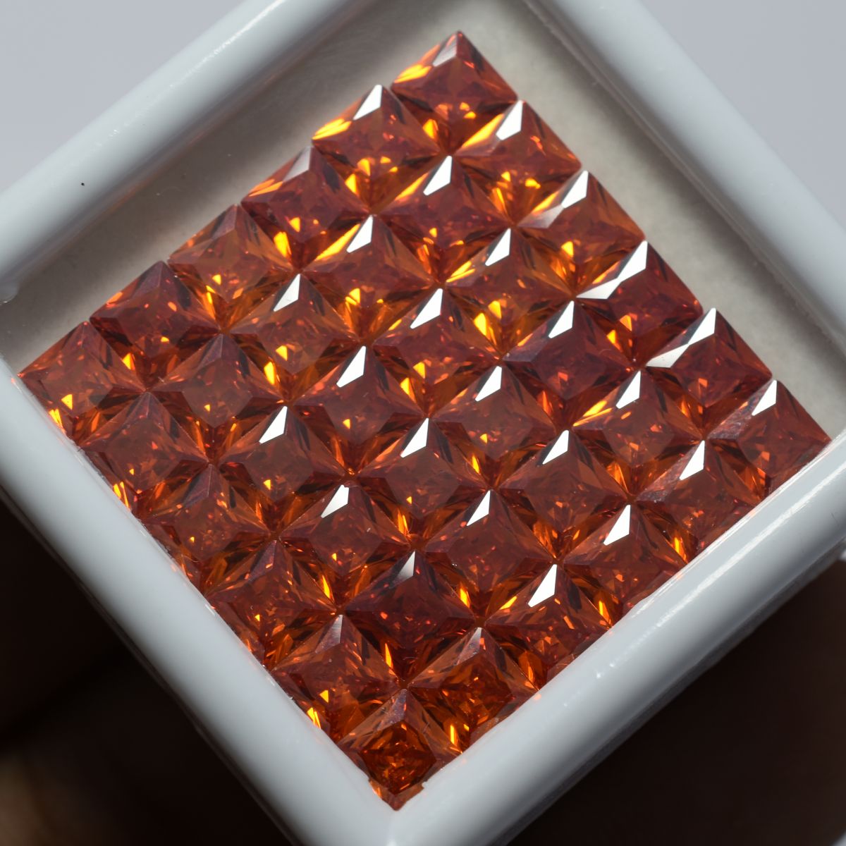 CERTIFIED Square Cut 12 Pcs Natural Orange Sapphire Loose Gemstone 5x5 MM Lot