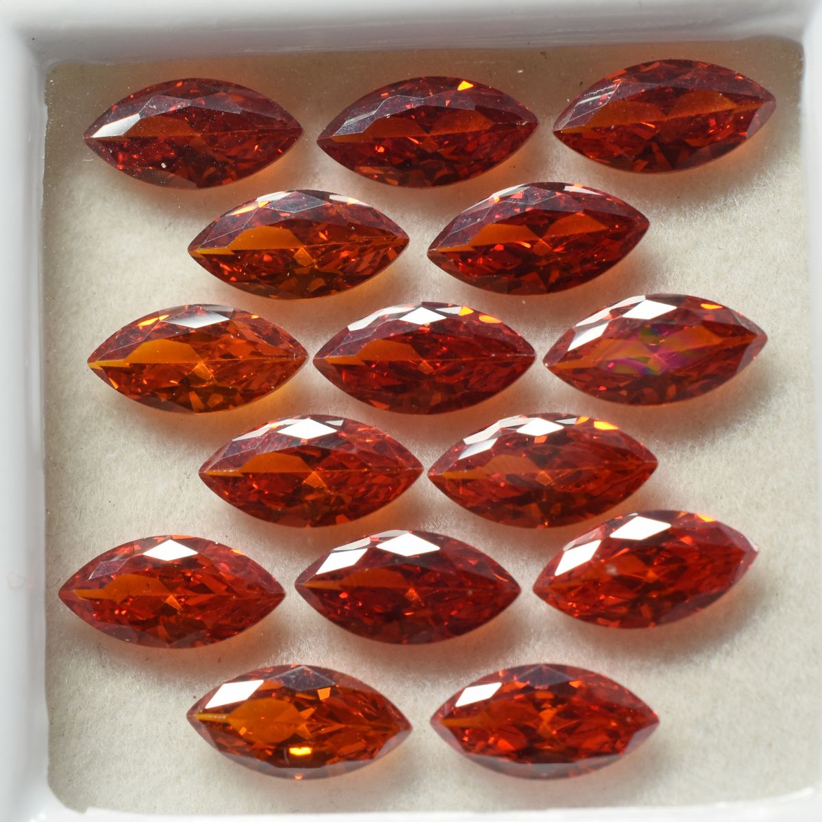 CERTIFIED Natural 9 Pcs Sapphire Orange Marquise Cut Loose Gemstone 10x5 mm Lot