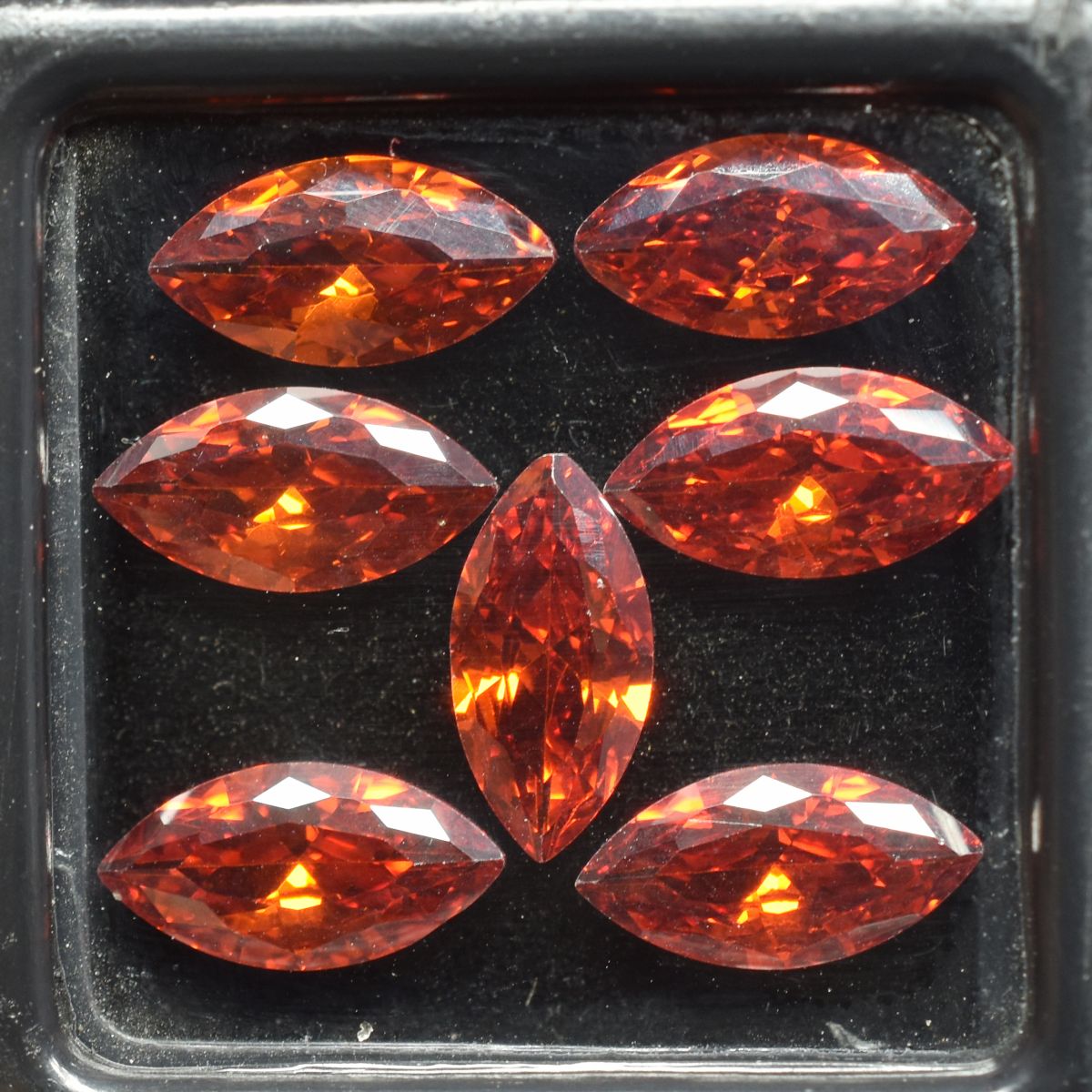 CERTIFIED Natural 9 Pcs Sapphire Orange Marquise Cut Loose Gemstone 10x5 mm Lot