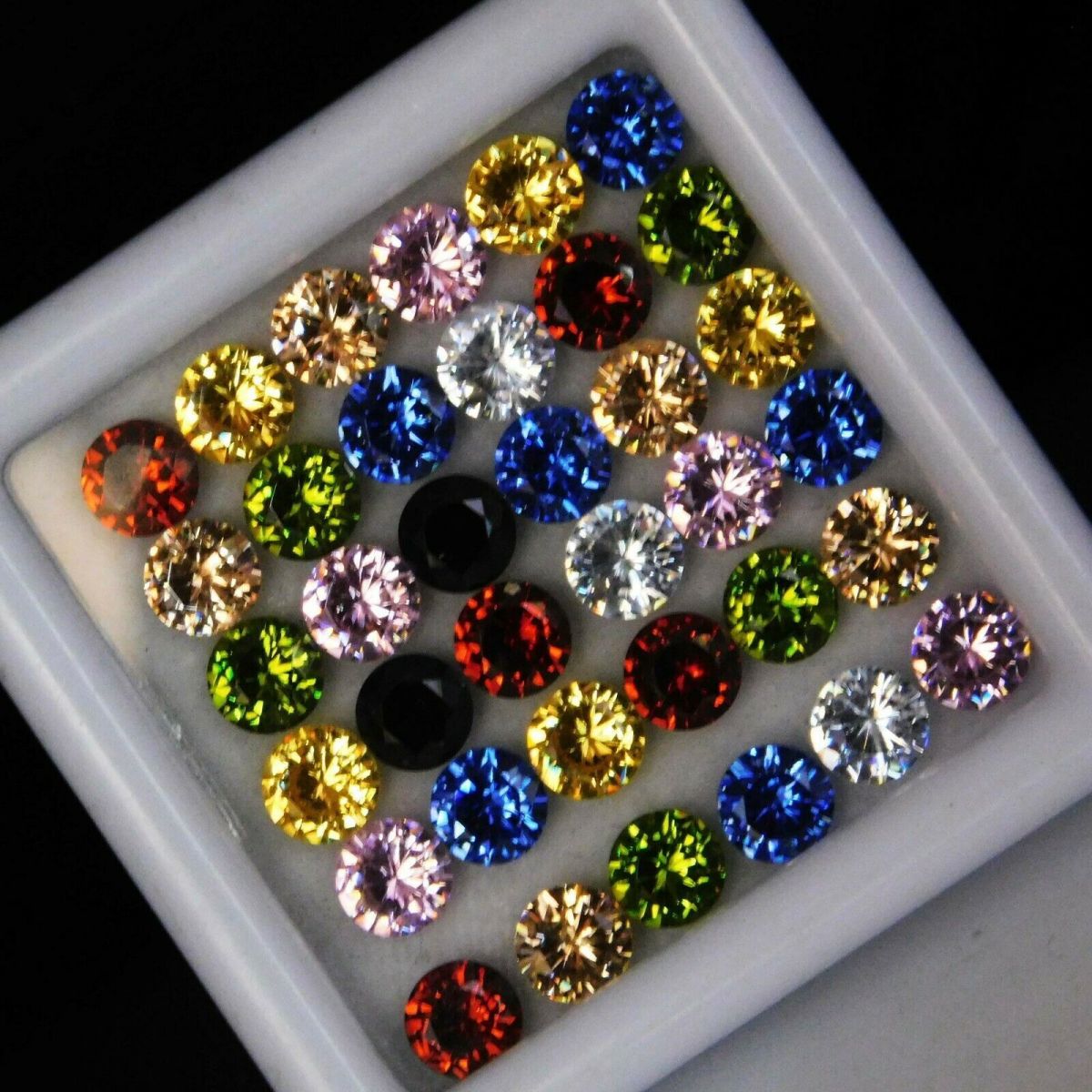 14 Pcs Natural Sapphire Mix Color Lot Round Cut CERTIFIED Loose Gemstone.