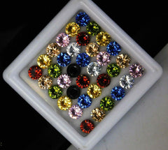 14 Pcs Natural Sapphire Mix Color Lot Round Cut CERTIFIED Loose Gemstone.