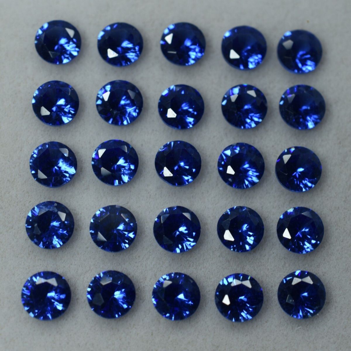 16 Pcs Natural Blue Sapphire CERTIFIED 5x5 mm Loose Gemstone Lot Round