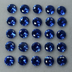 16 Pcs Natural Blue Sapphire CERTIFIED 5x5 mm Loose Gemstone Lot Round