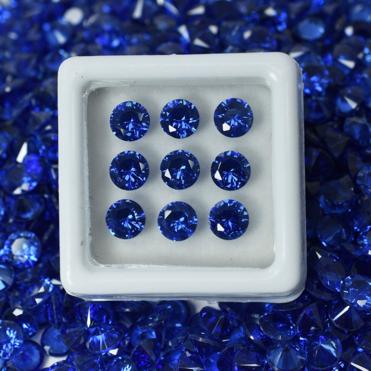 16 Pcs Natural Blue Sapphire CERTIFIED 5x5 mm Loose Gemstone Lot Round