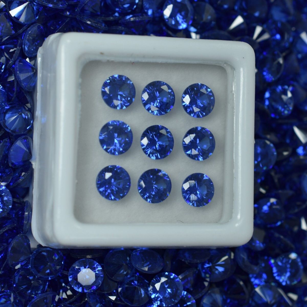 16 Pcs Natural Blue Sapphire CERTIFIED 5x5 mm Loose Gemstone Lot Round