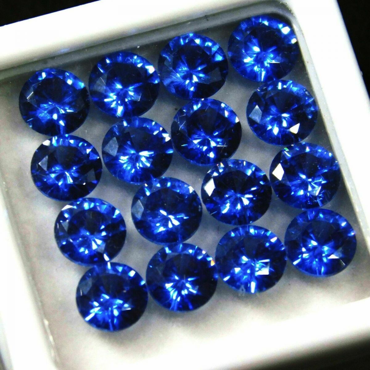 14 PCS Natural BLUE Sapphire ROUND Diamond Gemstone CERTIFIED Lot 5 MM