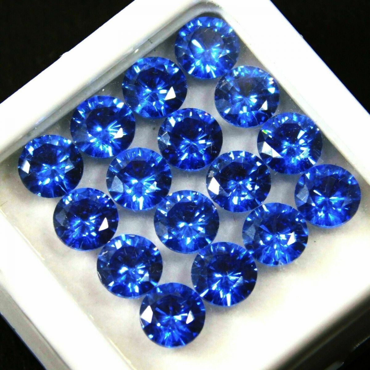 14 PCS Natural BLUE Sapphire ROUND Diamond Gemstone CERTIFIED Lot 5 MM