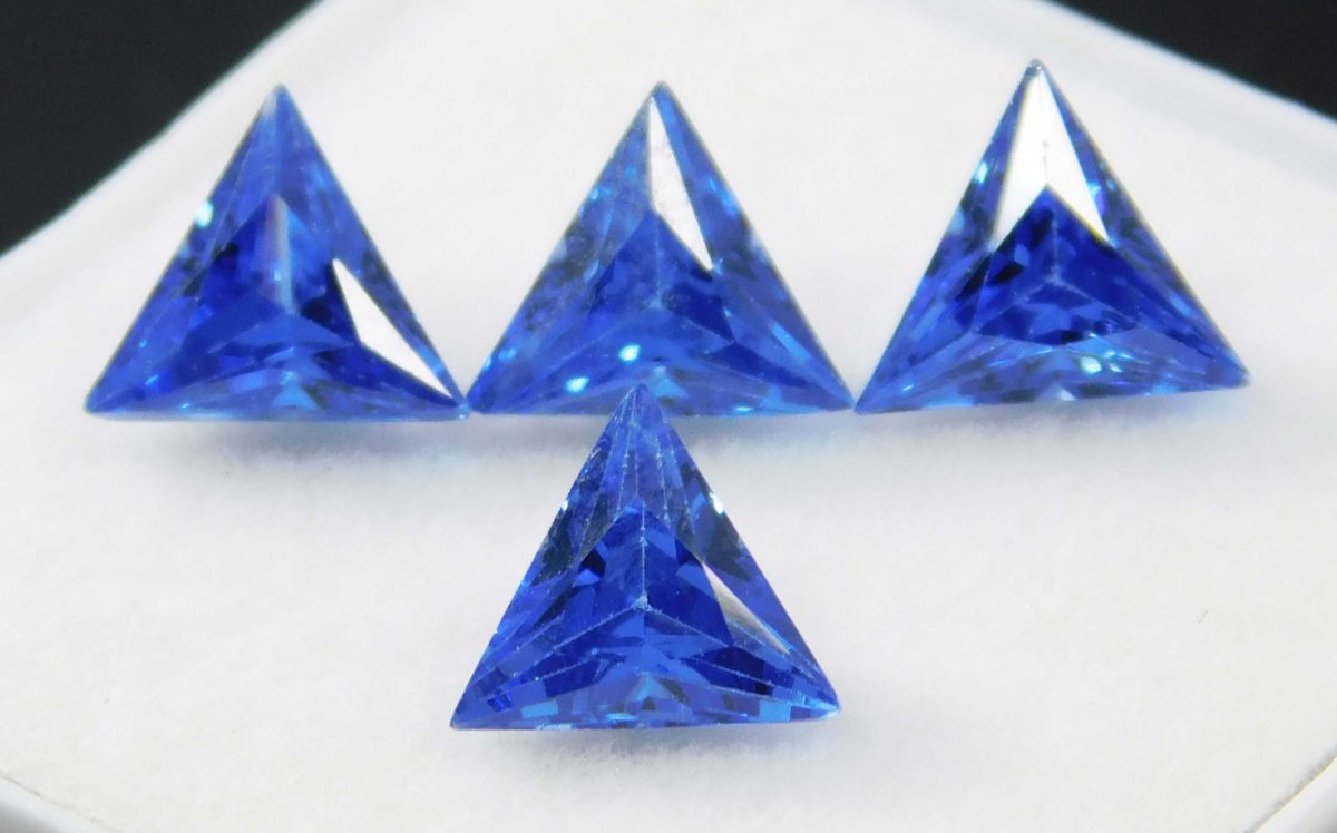 Ring Size Natural Blue Sapphire Trillion Cut 6 PCS CERTIFIED Loose Gemstone Lot