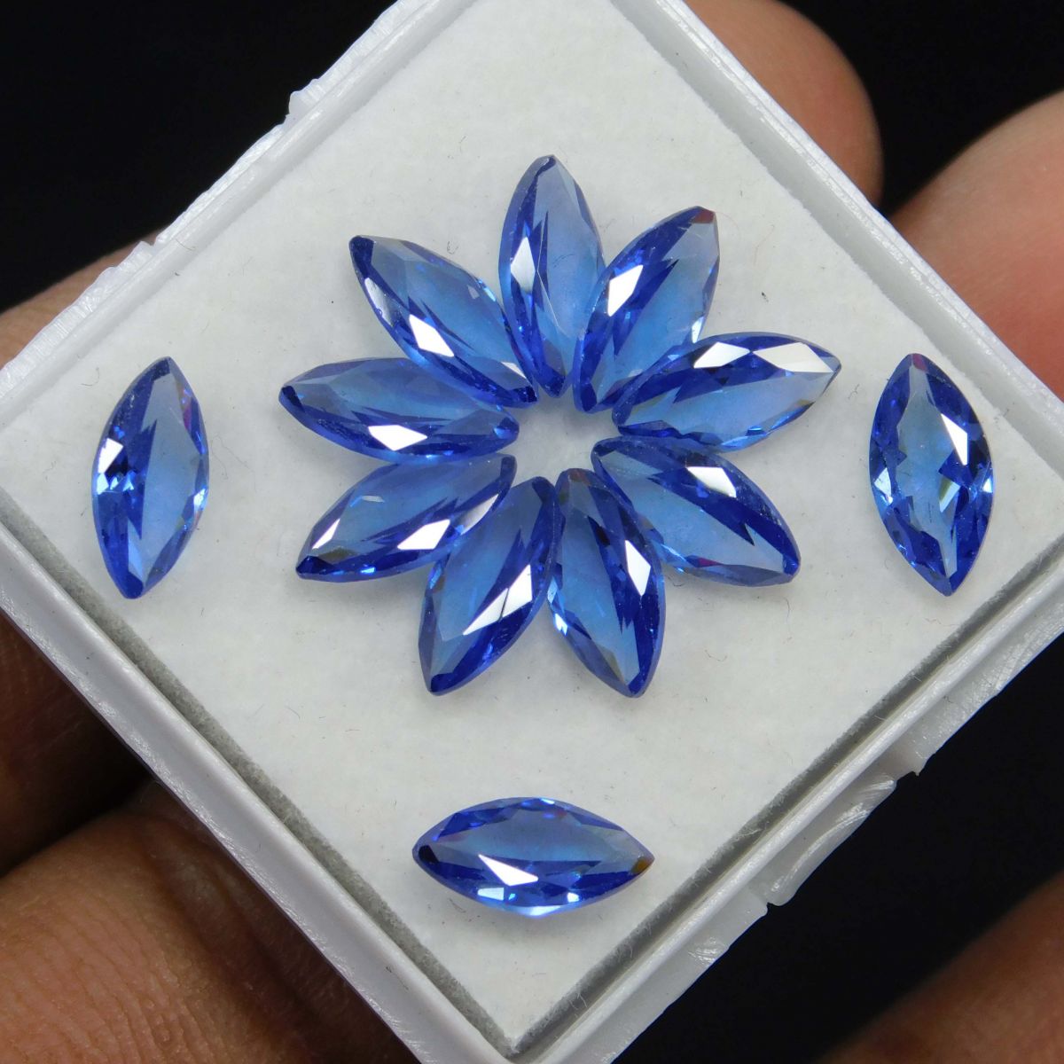 Amazing Marquise Cut CERTIFIED Loose Gemstone Lot 12 PCS Natural Blue Sapphire