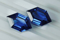 Flawless Sapphire Blue 19 Ct Fancy Shape Natural Loose Gemstone Pair CERTIFIED