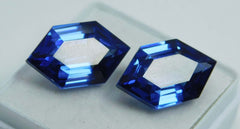 Flawless Sapphire Blue 19 Ct Fancy Shape Natural Loose Gemstone Pair CERTIFIED