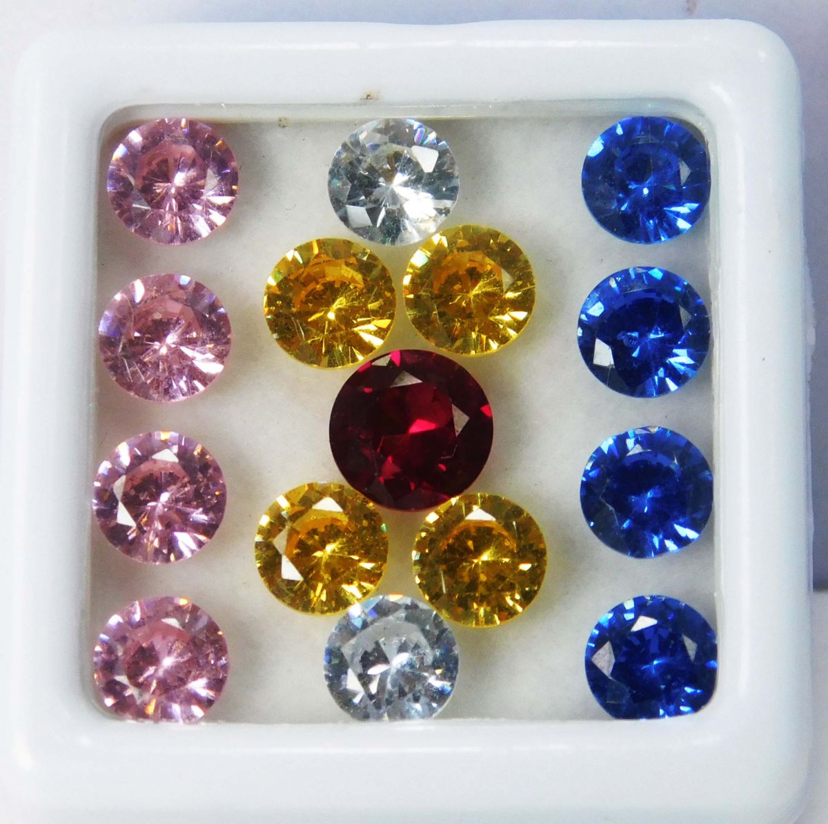 10 pcs Natural Sapphire Mix Color Round Cut CERTIFIED Loose Gemstone Lot