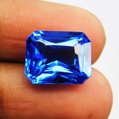 Natural Royal Blue Sapphire 10.45 Ct Emerald Cut CERTIFIED Loose Gemstone