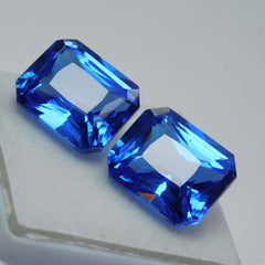 20.20 Carat CERTIFIED Loose Gemstone Loose Emerald Cut Natural Blue Sapphire