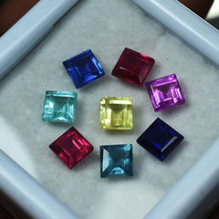 5x5 mm 8 Pcs Natural CERTIFIED Untreated Sapphire Square Cut Loose Gemstone Lot