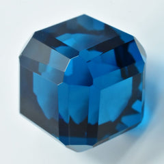 Cube Cut Teal Sapphire 47.75 Ct Lab-Created CERTIFIED Loose Gemstone Huge Size