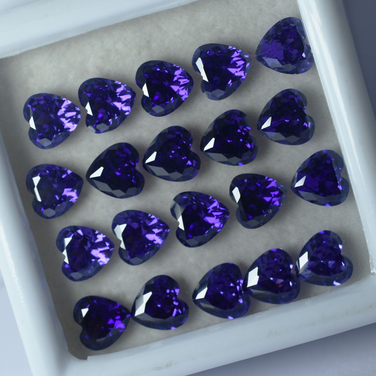 15 Pcs Natural Purple Sapphire CERTIFIED Heart Cut Loose Gemstone 6x6 MM Lot