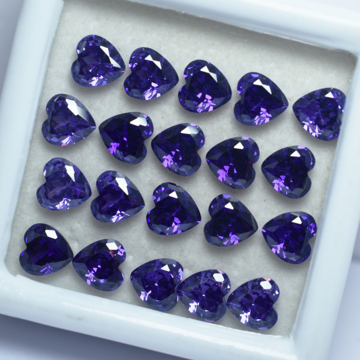 15 Pcs Natural Purple Sapphire CERTIFIED Heart Cut Loose Gemstone 6x6 MM Lot