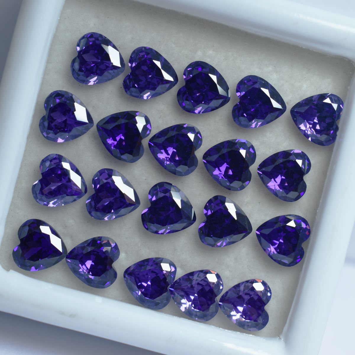 15 Pcs Natural Purple Sapphire CERTIFIED Heart Cut Loose Gemstone 6x6 MM Lot