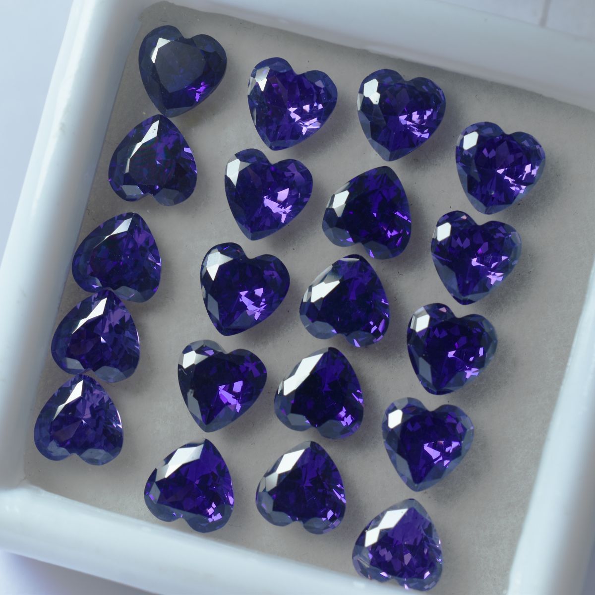 15 Pcs Natural Purple Sapphire CERTIFIED Heart Cut Loose Gemstone 6x6 MM Lot