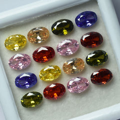 21 Pcs Oval Cut 7x5 MM Lot Mix Color Sapphire CERTIFIED Natural Gemstone