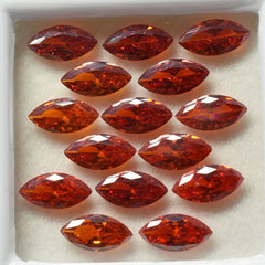 Marquise Cut CERTIFIED Natural Sapphire Orange Color Gemstone 9 Pcs 10x5 MM Lot