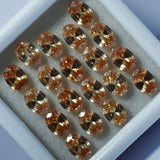 7x5 mm CERTIFIED Oval Cut 9 Pcs Stunning Natural Sapphire Champagne Gemstone