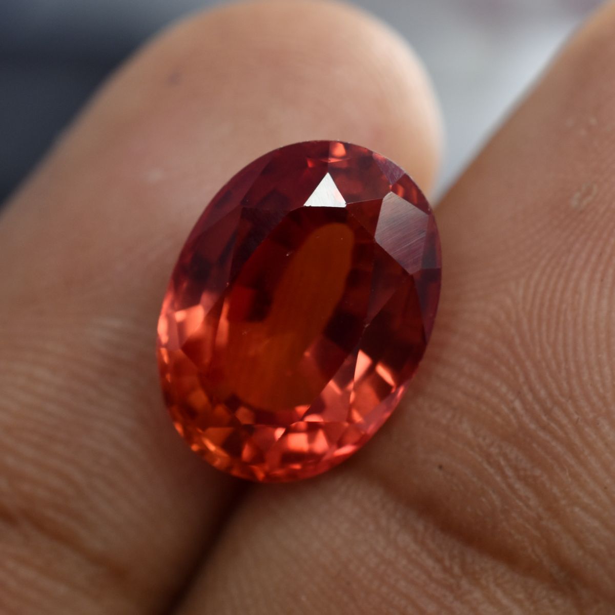 8.55 Ct Ceylon Orange Natural Sapphire Rare Loose Gemstone CERTIFIED Oval Cut