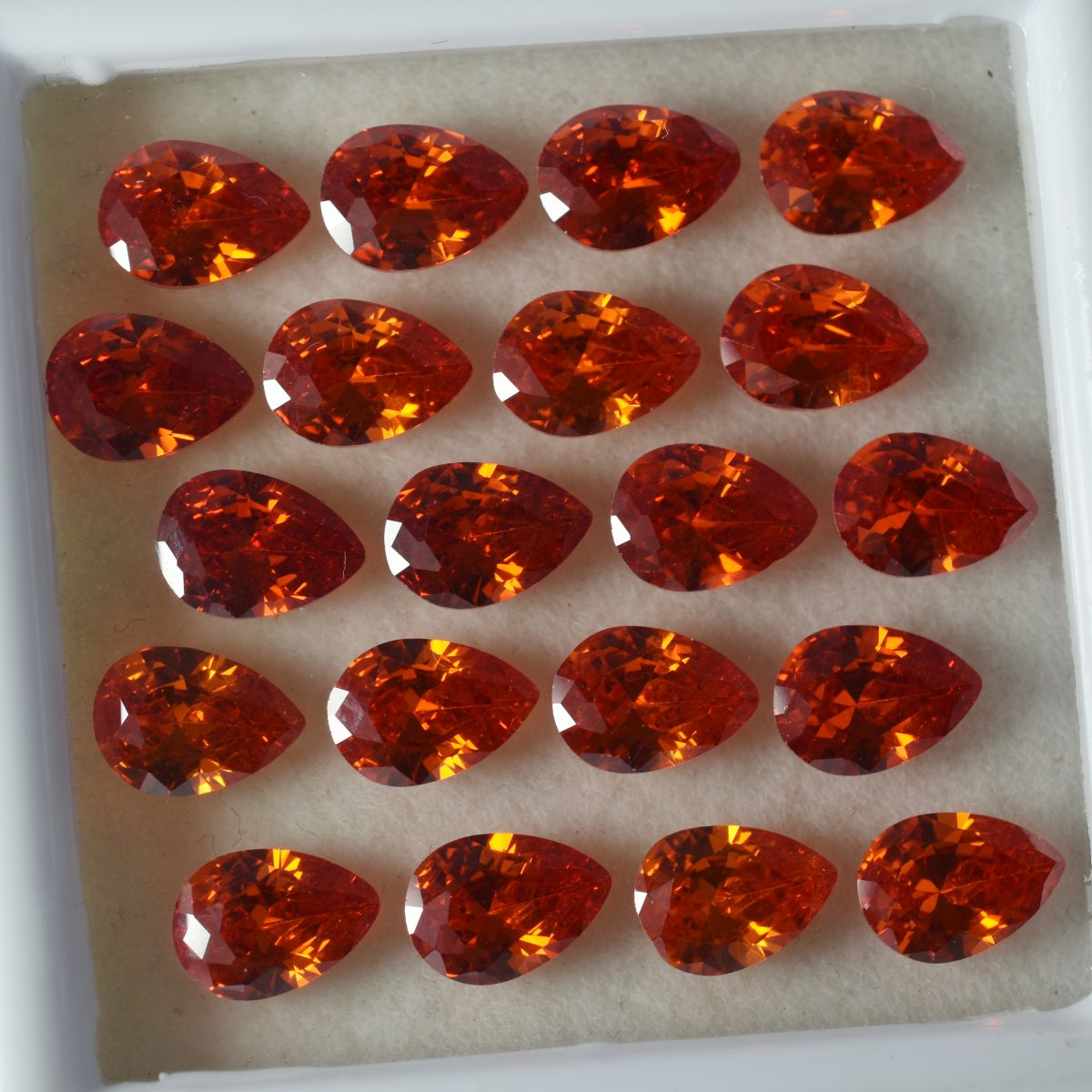 Orange Sapphire Natural CERTIFIED 9 Pcs Pear Cut Loose Gemstone 7x5 mm Lot