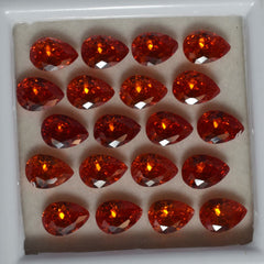 Orange Sapphire Natural CERTIFIED 9 Pcs Pear Cut Loose Gemstone 7x5 mm Lot