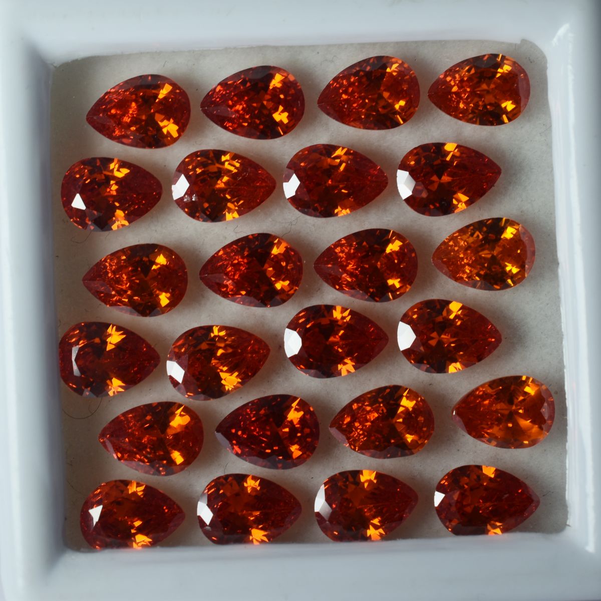 Orange Sapphire Natural CERTIFIED 9 Pcs Pear Cut Loose Gemstone 7x5 mm Lot