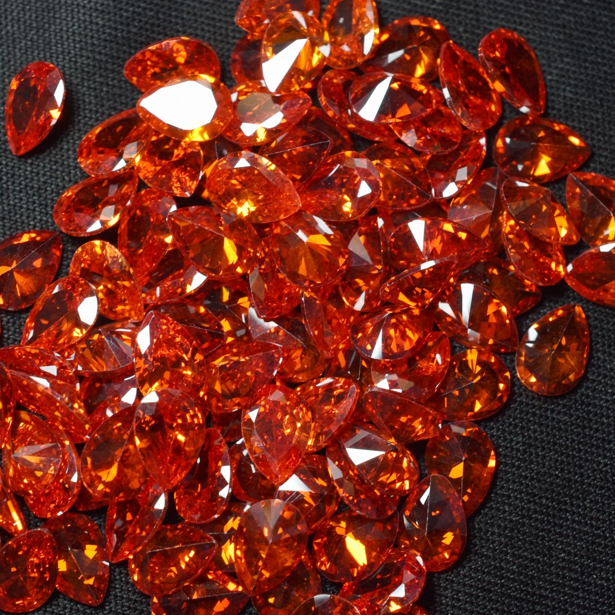 Orange Sapphire Natural CERTIFIED 9 Pcs Pear Cut Loose Gemstone 7x5 mm Lot