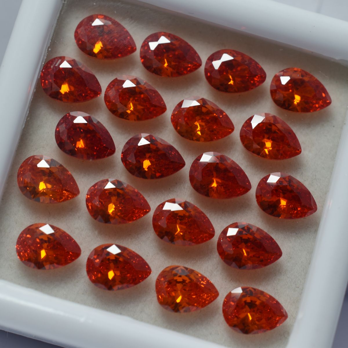 Orange Sapphire Natural CERTIFIED 9 Pcs Pear Cut Loose Gemstone 7x5 mm Lot