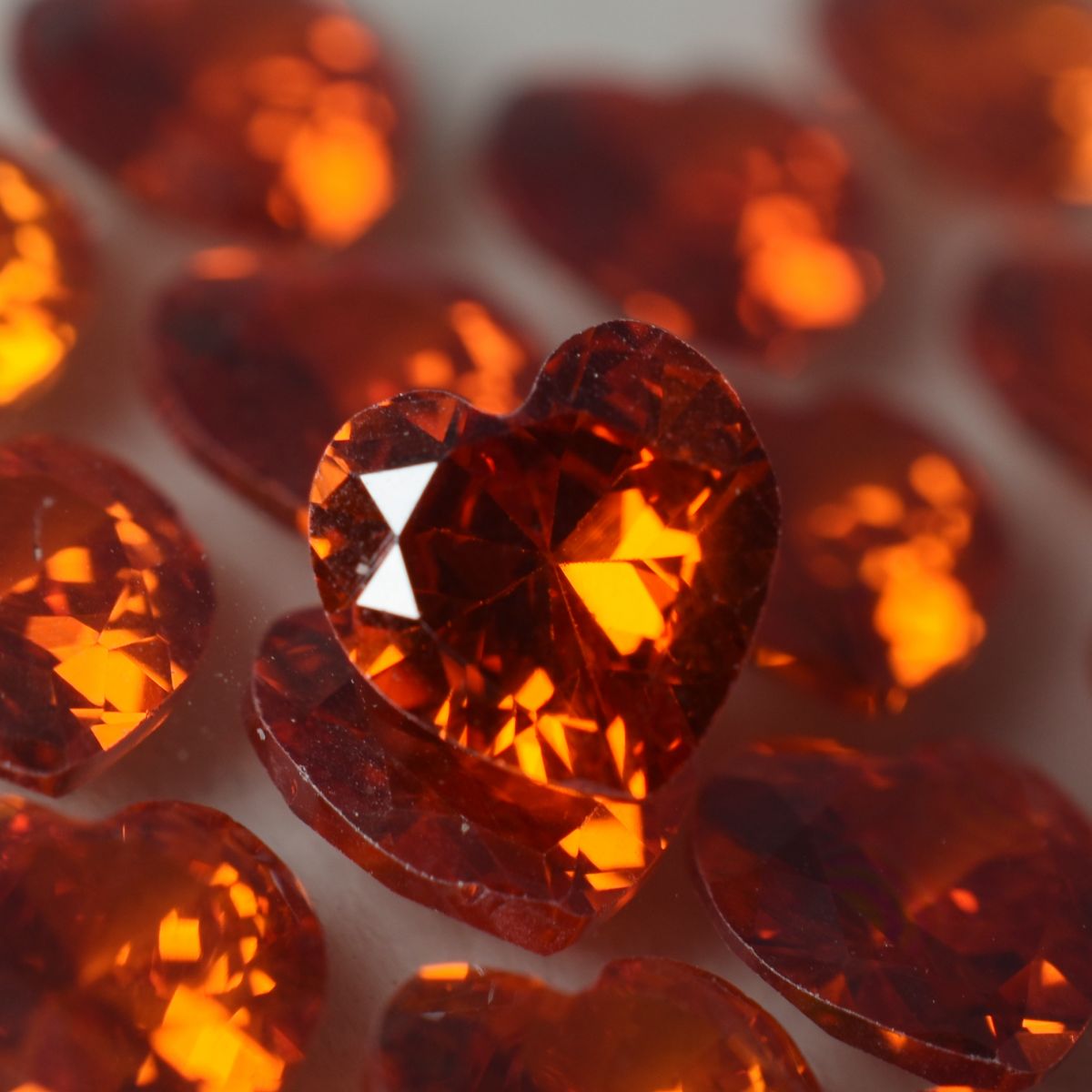 6 Pcs Natural Gemstone Orange Sapphire CERTIFIED Loose Heart Cut 5 MM Lot