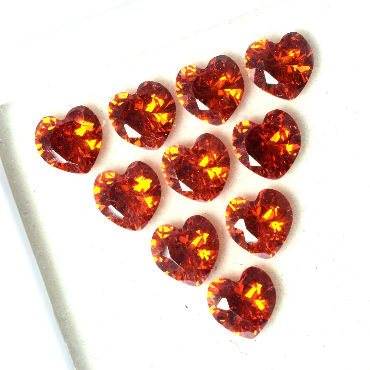 6 Pcs Natural Gemstone Orange Sapphire CERTIFIED Loose Heart Cut 5 MM Lot