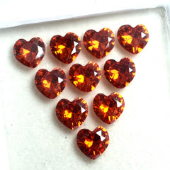 6 Pcs Natural Gemstone Orange Sapphire CERTIFIED Loose Heart Cut 5 MM Lot