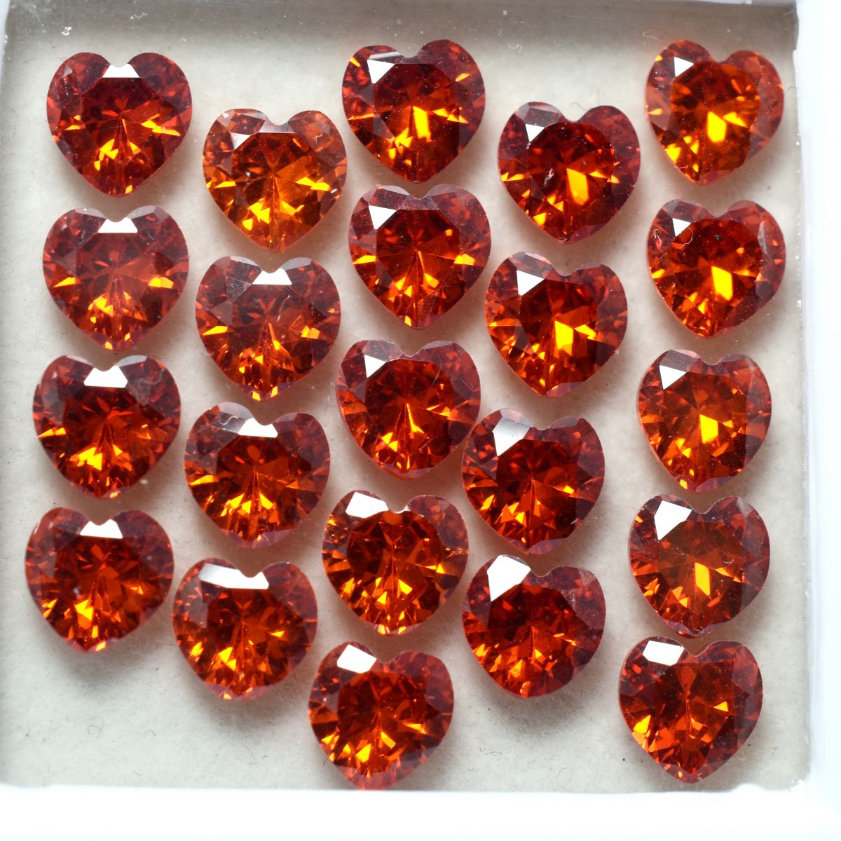 6 Pcs Natural Gemstone Orange Sapphire CERTIFIED Loose Heart Cut 5 MM Lot